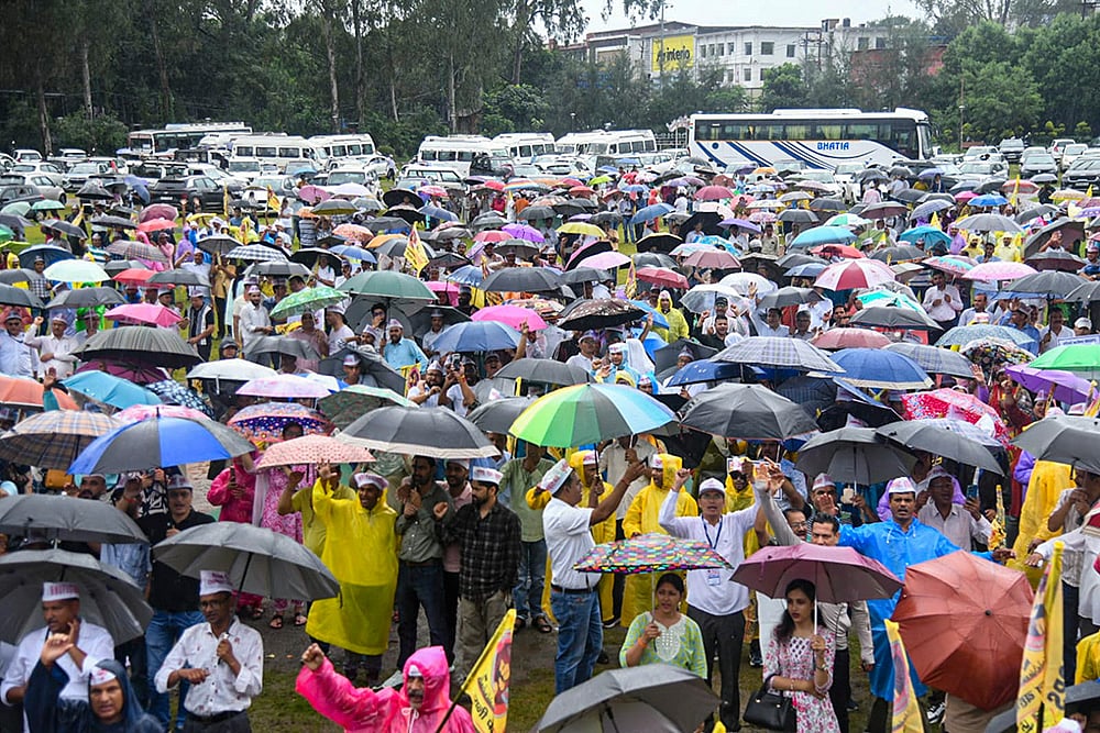 People gather at Parade Ground in Dehradun