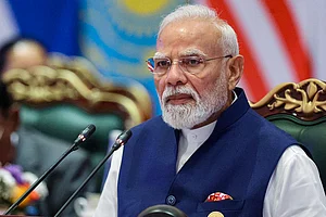 | Photo: PMO via PTI : In this image received on Sept. 13, 2026, Prime Minister Narendra Modi during a session 'Resilience, Innovation, Cooperation and Sustainability: Shaping the Future for Inclusive Global Growth' on the second day of the BRICS Summit 2026, at Bharat Mandapam in New Delhi.