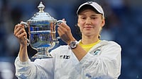‘I Would Put This Moment Right At The Top’: Elated Elena Rybakina On Maiden US Open Title Photo: AP/Kirsty Wigglesworth : Elena Rybakina, of Kazakhstan, holds the trophy after she won the women's singles final of the U.S. Open tennis championships against Aryna Sabalenka, of Belarus in New York.