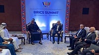 X@Iran_in_India : Iranian President Masoud Pezeshkian met with UAE Crown Prince Khaled bin Mohamed bin Zayed Al Nahyan on the sidelines of the BRICS Summit