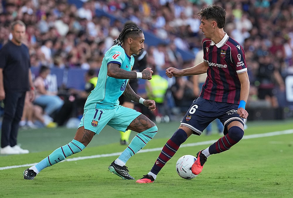 Levante Vs FC Barcelona spain soccer la liga match highlights-Barcelonas Raphinha