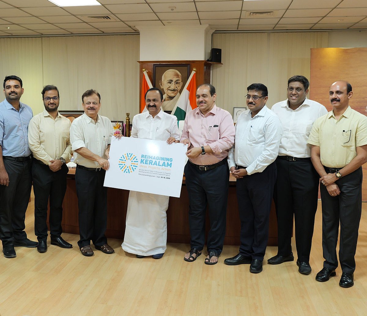 Govt officials unveiled Reimagining Keralam banner