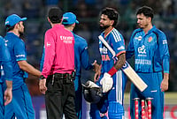 82 Off 32! Abhishek Sharma Steals The Show As India Beat Afghanistan In 1st T20I | Photo: PTI/Money Sharma : India's captain Shreyas Iyer, second right, shakes hand with Afghanistan players after winning in the first T20I cricket match between India and Afghanistan, in New Delhi, Sunday, Sept. 13, 2026.