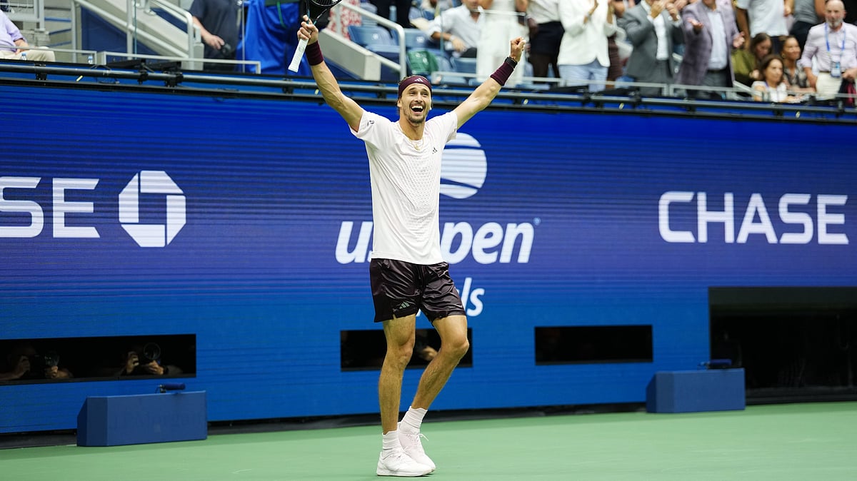 Alexander Zverev, of Germany, celebrates after he won the men's singles final of the U.S. Open tennis championships against Ben Shelton, of the United States, Sunday, Sept. 13, 2026, in New York - (AP Photo/Kirsty Wigglesworth)