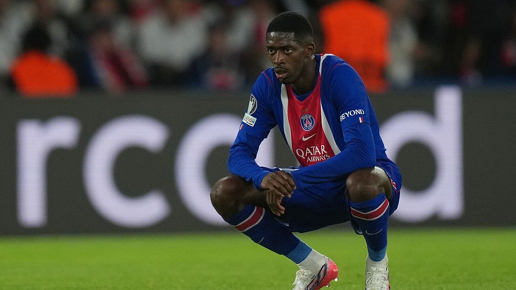 PSG's Ousmane Dembele during the Champions League opening phase soccer match between PSG and Slovan Bratislava in Paris. - AP Photo/Thibault Camus