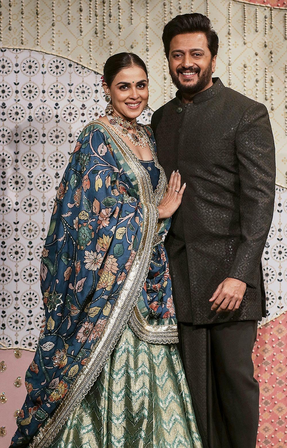 Bollywood actors and couple Genelia Deshmukh and Riteish Deshmukh at Antilla