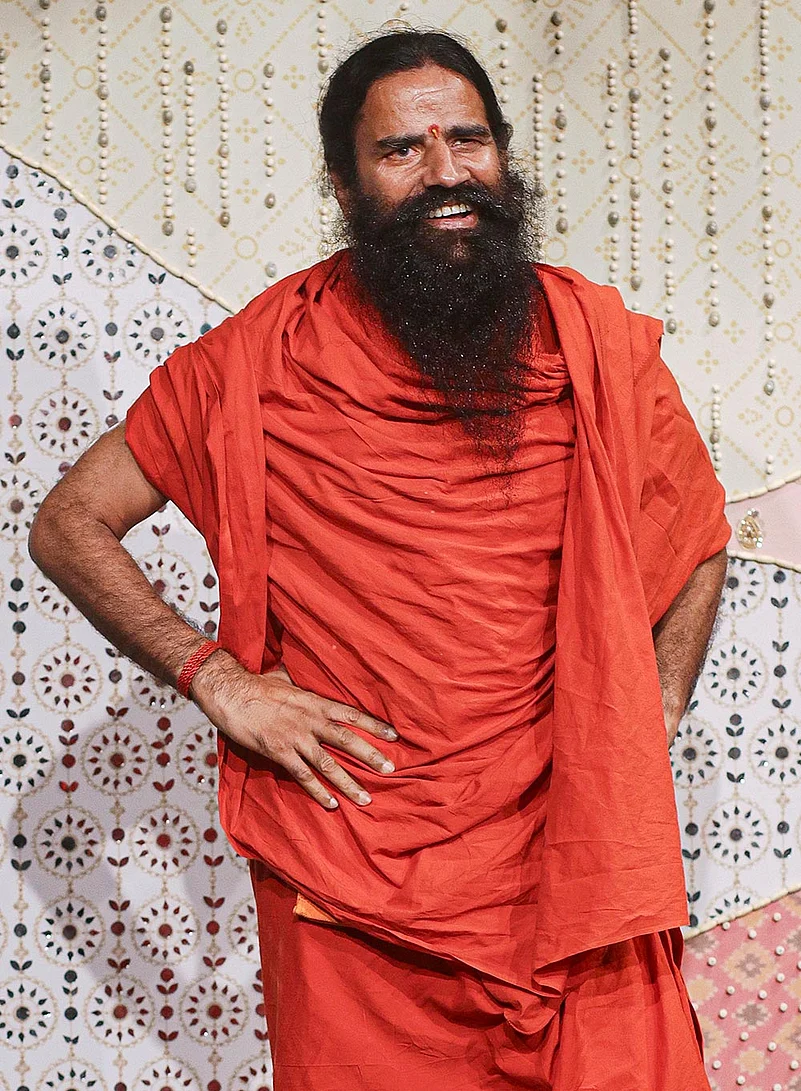Baba Ramdev during Ganpati Puja celebrations at Antilla in Mumbai