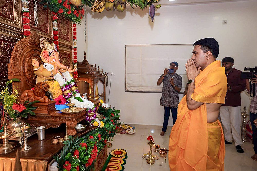 Pramod Sawant during Ganesh Chaturthi festival