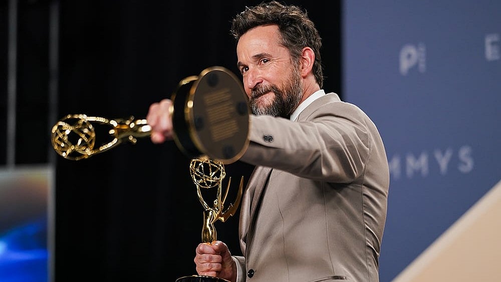 Noah Wyle poses in the press room with the awards for outstanding lead actor in a drama series for "The Pitt" and outstanding drama series for "The Pitt" during the 78th Emmy Awards on Monday, Sept. 14, 2026, at the JW Marriott in Los Angeles.  - | Photo: Richard Shotwell/Invision/AP