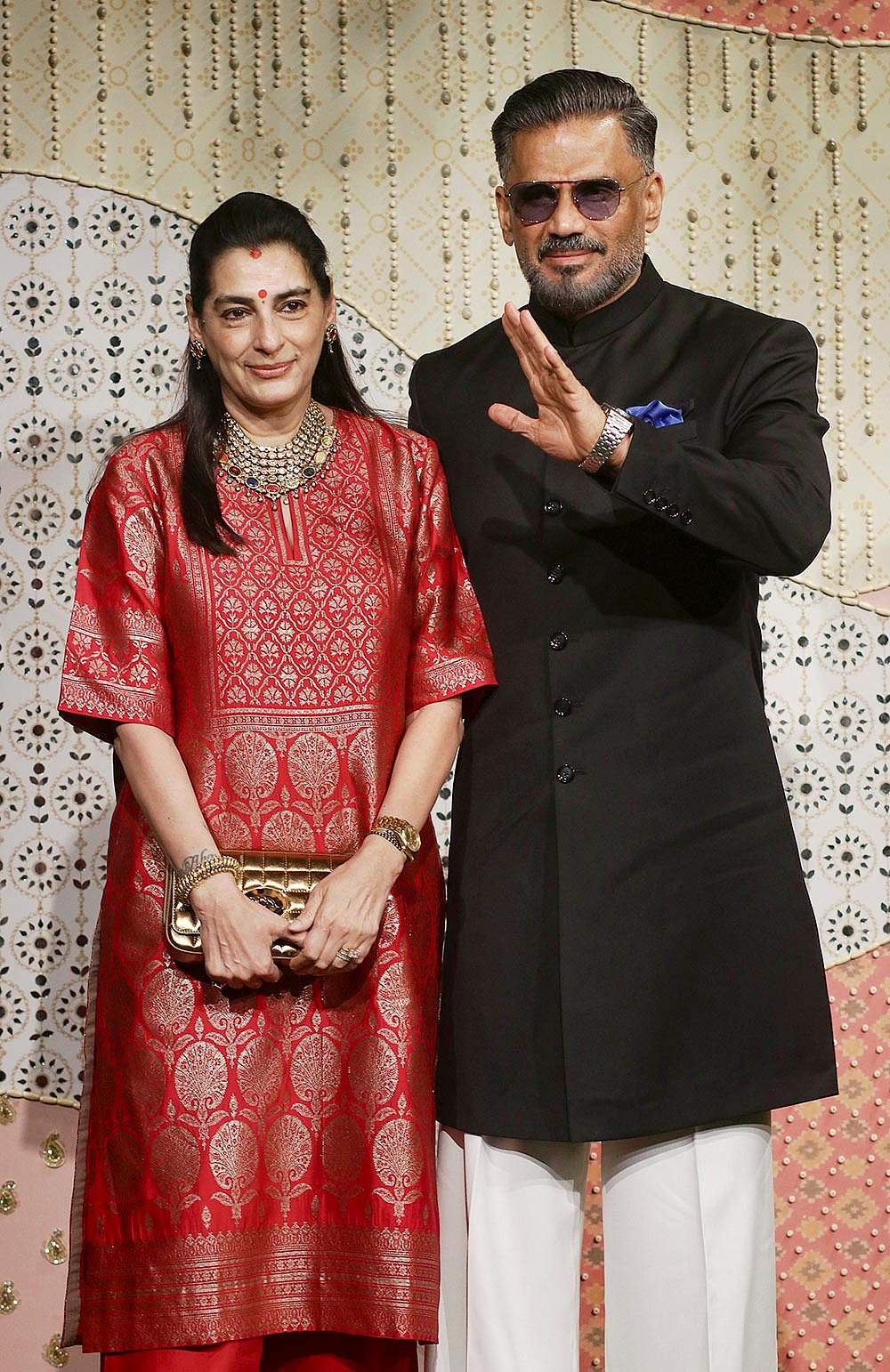 Suniel Shetty During Ganpati Puja celebrations at Antilla in Mumbai