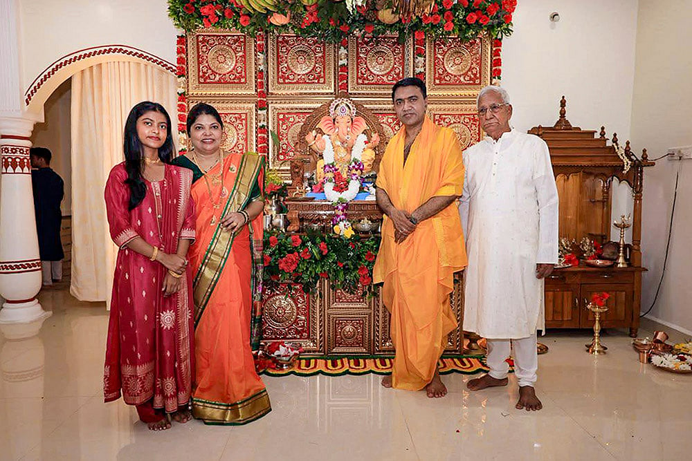 Pramod Sawant during Ganesh Chaturthi festival
