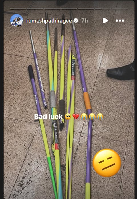Rumesh Pathirage's 90m-plus javelins broken in flight right before Asian Games