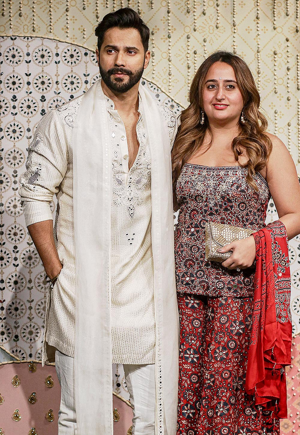 Varun Dhawan during Ganpati Puja celebrations at Antilla in Mumbai