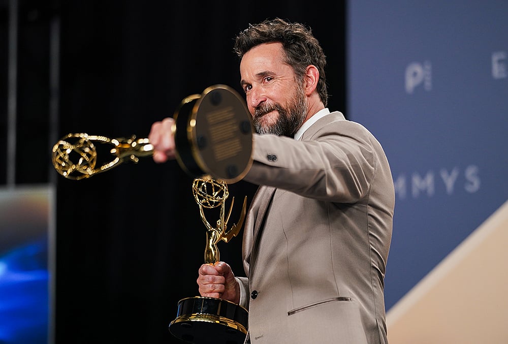 Noah Wyle poses in the press room with the awards for outstanding lead actor in a drama series for "The Pitt" and outstanding drama series for "The Pitt" during the 78th Emmy Awards on Monday, Sept. 14, 2026, at the JW Marriott in Los Angeles.  - | Photo: Richard Shotwell/Invision/AP