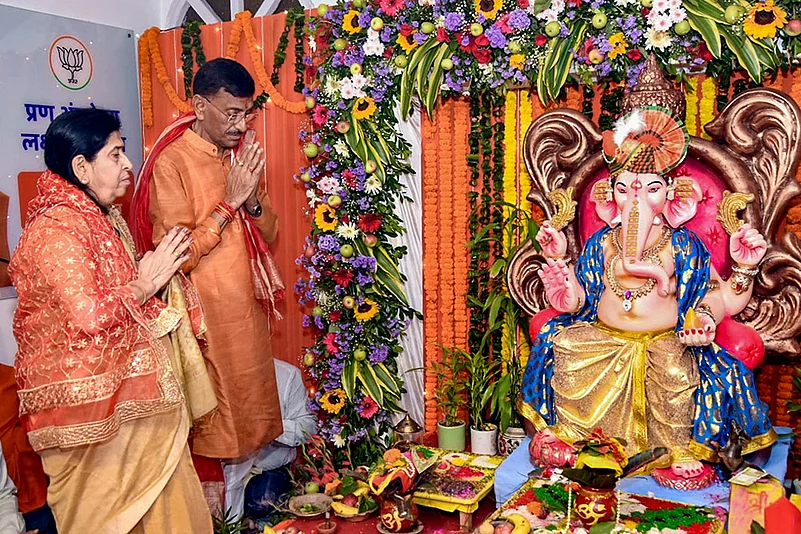 Sanjay Seth during Ganesh Chaturthi festival
