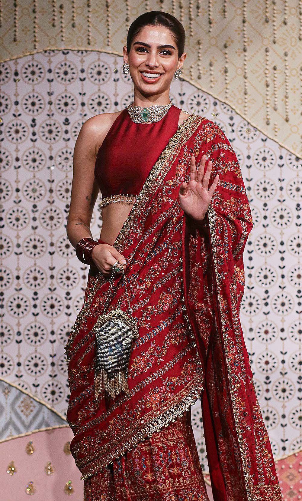 Khushi Kapoor during Ganpati Puja celebrations at Antilla in Mumbai