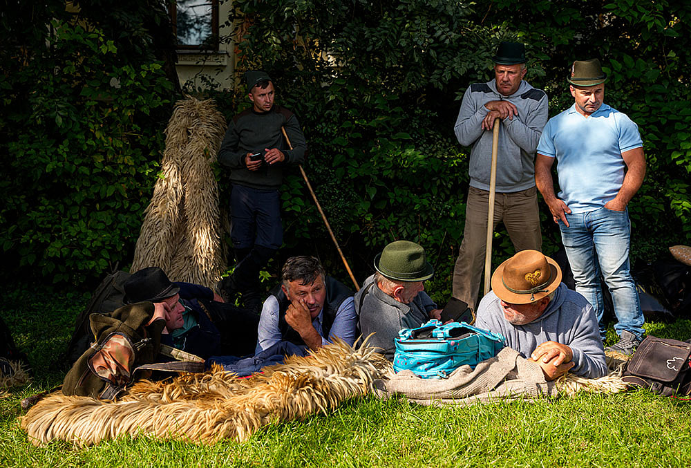 Romanian shepherds protest
