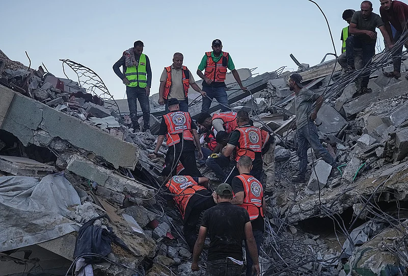 Gaza City building collapse