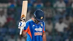 New Delhi: India's Sanju Samson celebrates his half century during the second T20I cricket match between India and Afghanistan, in New Delhi, Tuesday, Sept. 15, 2026. - (PTI Photo/Shahbaz Khan)