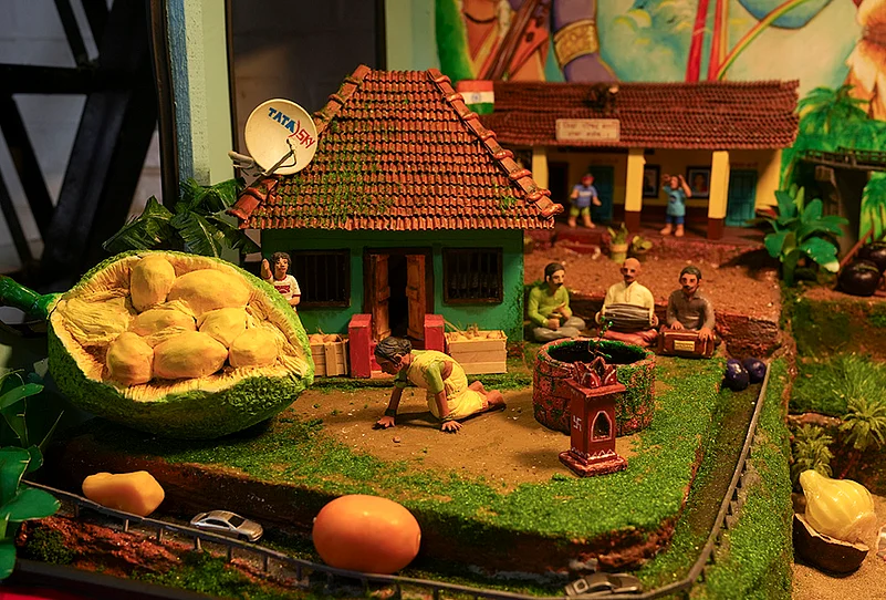 Lalpari Konkanwari-themed Ganpati decoration, in Mumbai