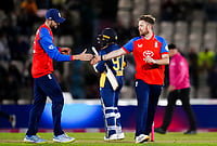 Harry Brook’s 114 Powers England To 119-Run Win Over Sri Lanka | Photo: John Walton/PA via AP : England's Liam Dawson, right, celebrates the wicket of Sri Lanka's Dushmantha Chameera to secure victory during the first IT20 match between England and Sri Lanka in Southampton, England, Tuesday Sept. 15, 2026.