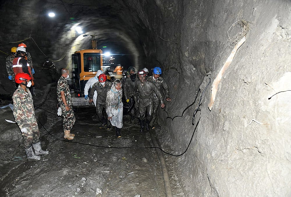 Nepalese soldiers undertake a search and rescue operation at the Chilime hydropower project following earlier flash floods in Nepal's Rasuwa district, Wednesday, Sept. 16, 2026.  - | Photo: Nepal Army via AP