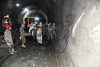 | Photo: Nepal Army via AP : Nepalese soldiers undertake a search and rescue operation at the Chilime hydropower project following earlier flash floods in Nepal's Rasuwa district, Wednesday, Sept. 16, 2026. 
