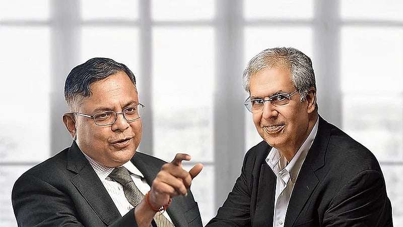 N Chandrasekaran, Chairman, Tata Sons (left) and Noel Tata, Chairman, Tata Trusts -  | File Photo