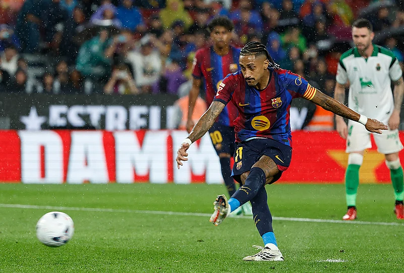 Barcelona Vs Racing De Santander La liga soccer highlights-Raphinha