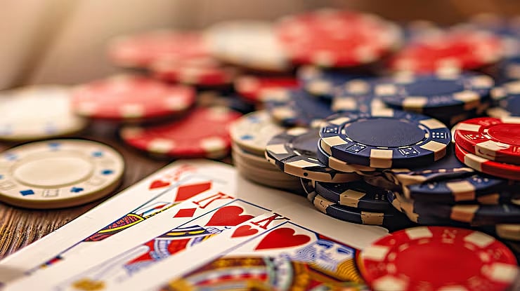 Poker chips and cards
