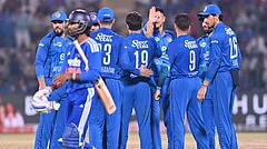 Tilak Varma Departs After Rashid Khan's Direct Hit - | Photo: X/@acb
