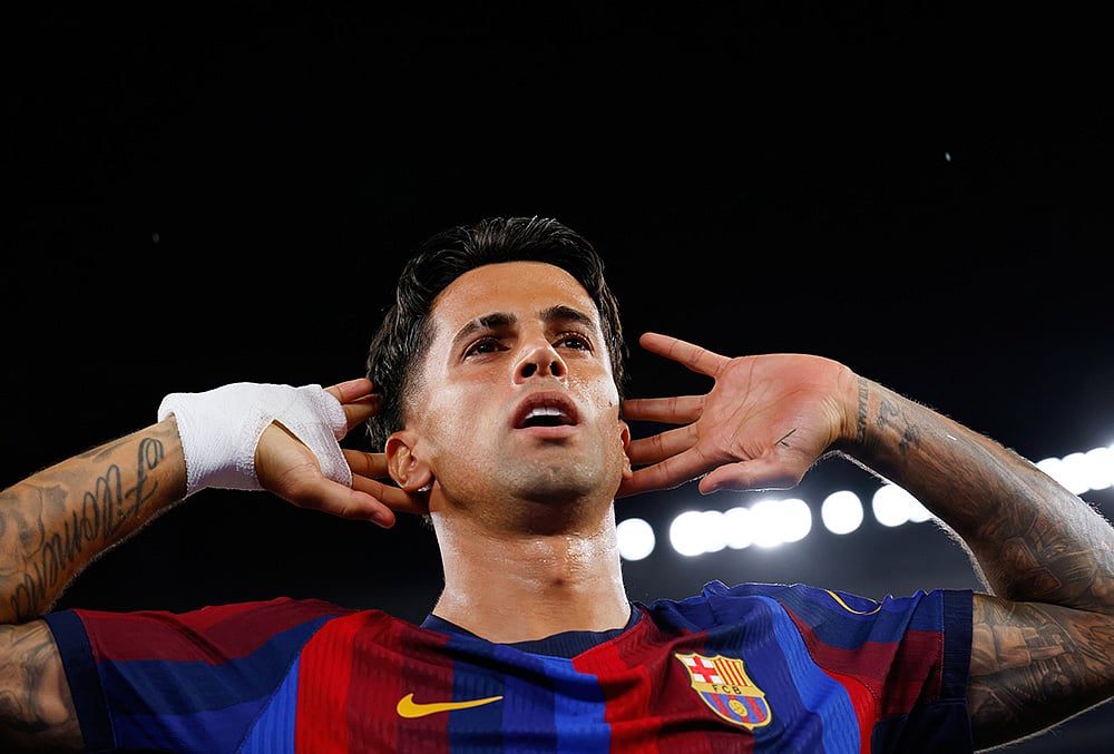 Barcelona Vs Racing De Santander La liga soccer highlights-Joao Cancelo