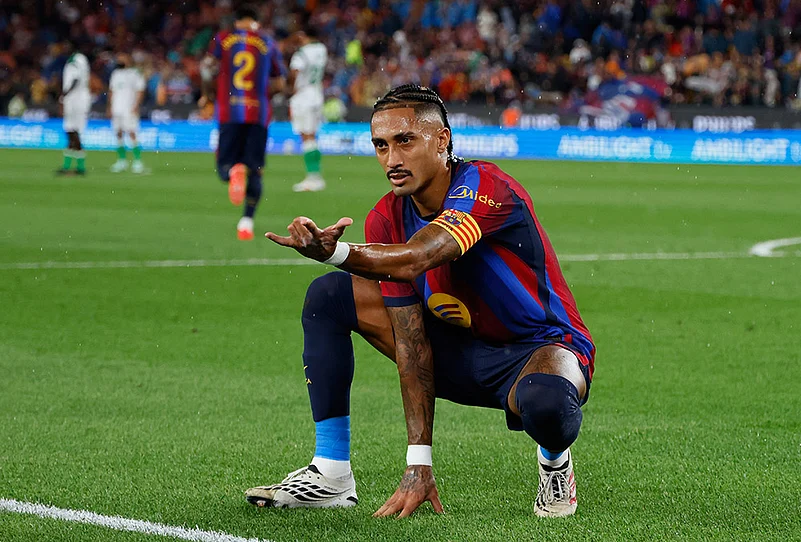 Barcelona Vs Racing De Santander La liga soccer highlights-Raphinha