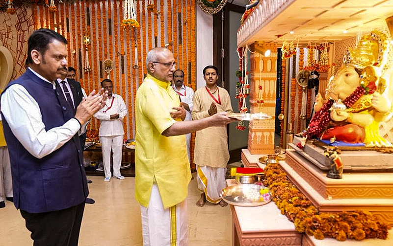 CP Radhakrishnan at MH CMs residence