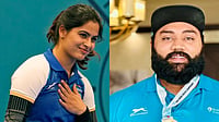 | Photo: FILE : Double Olympic medal-winning shooter Manu Bhaker and defending shot put champion Tajinderpal Singh Toor 