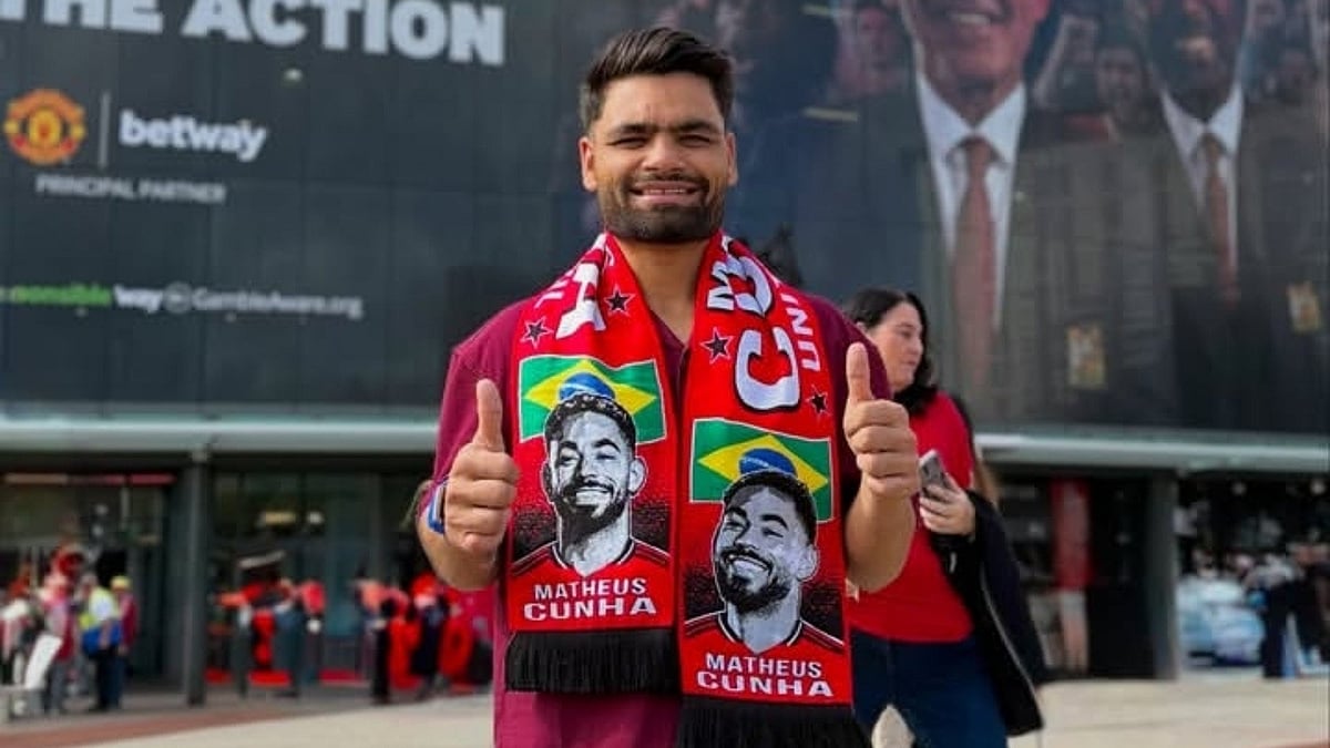Rinku Singh watched his first live football match at Old Trafford during the Premier League Manchester Derby. - Rinku Singh/Instagram
