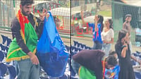 X : Afghanistan's fan was seen cleaning the stands at Arun Jaitley Stadium in New Delhi after IND vs AFG 3rd T20I