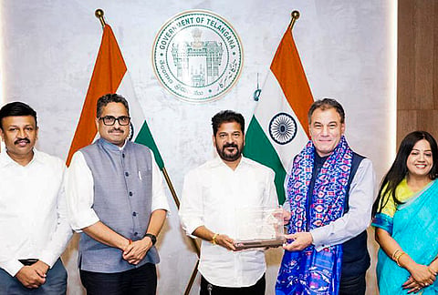 Telangana Chief Minister Revanth Reddy meets a delegation of leading UK business schools and universities to deepen partnerships in executive education, research, global skills and industry-academia collaboration. 