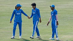 Indian women crickters celebrating after Shree Charani gets two wickets in a single over against Japan in Asian Games 2026 - X/BCCI