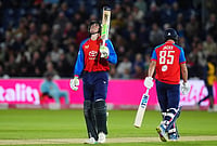 Tom Banton Blasts 52 As England Wrap Up Series Against Sri Lanka | Photo: David Davies/PA via AP : England's Tom Banton celebrates reaching 50 runs during the second IT20 match between England and Sri Lanka in Cardiff, Wales, Thursday Sept. 17, 2026.