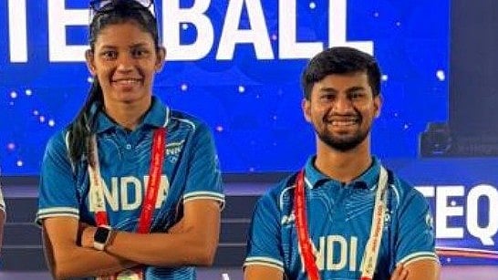 Quimcy Joaquim Dsouza and Mohd Anas Imran Beg beat the Philippines 2-0 in the Teqball mixed doubles repechage at the 2026 Asian Games in Nagoya to reach the bronze-medal match. - Media_SAI/X