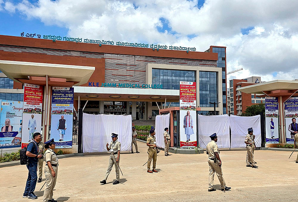 Secutity arrangements ahead of inaugration of KLE GGM medical college