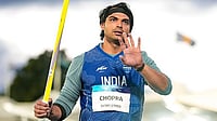 | Photo: PTI/Ravi Choudhary : India’s Neeraj Chopra during the men's javelin throw final at the Commonwealth Games 2026, in Glasgow, Scotland, Saturday, Aug 1, 2026. Chopra wins the silver medal in this event. 