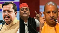 File Photo : Nitin Nabin, Akhilesh Yadav and Yogi Adityanath 