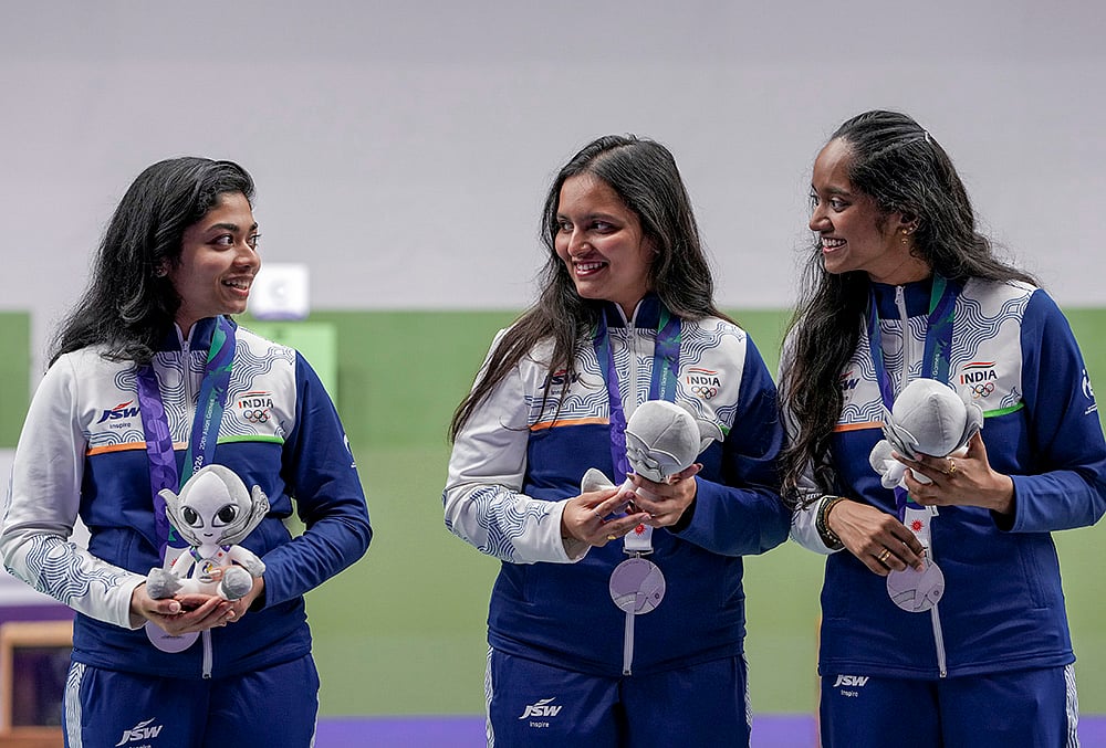 India at Asian Games 2026 Womens Team 10m Air Rifle shooting final 