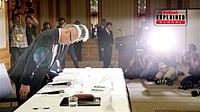  | Reuters : Tetsuo Yukioka, managing director of Tokyo Medical University, and Keisuke Miyazawa, its vice president, bow in apology at a news conference about exam-fixing in Tokyo on Aug. 7