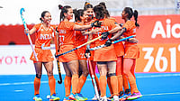 Asian Games Rampage: India Women's Hockey Team Slams 17 Past Powerless Indonesia in Record Rout | Photo: X/HockeyIndia : India Women's Hockey Team Celebrating Goal During The Encounter Against Uzbekistan In Asian Games On September 20.