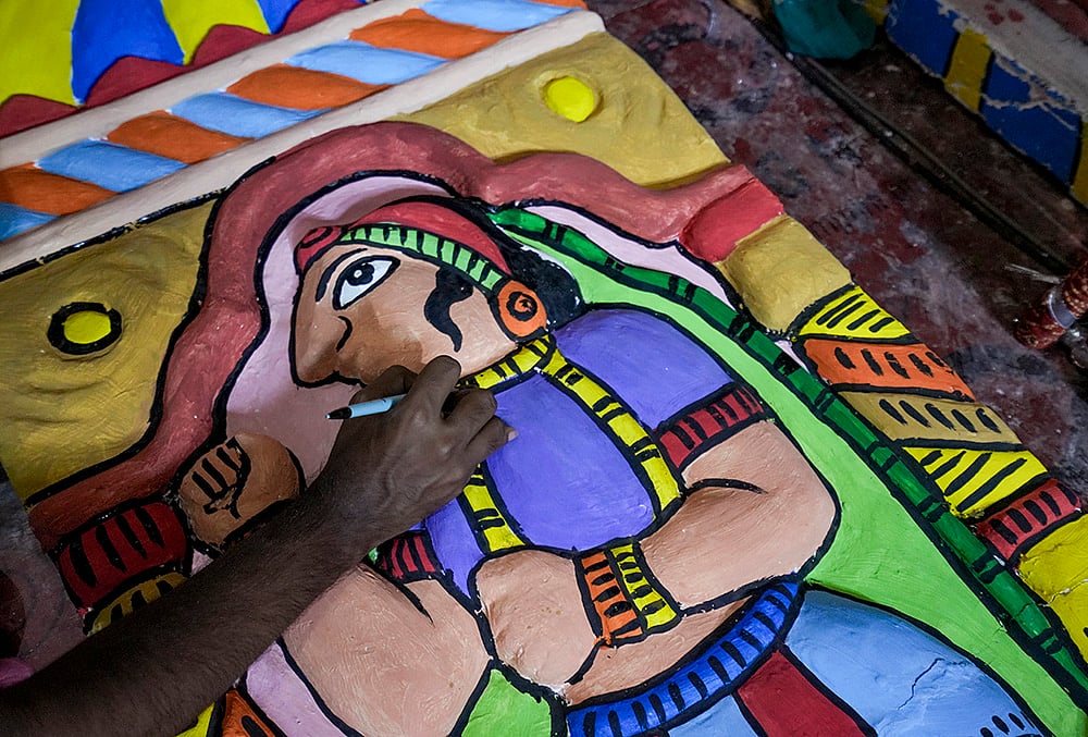 Durga Puja preparations
