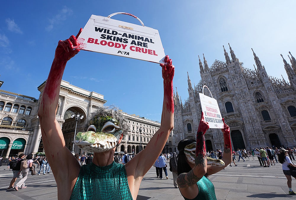 Duomo Milan fashion protest