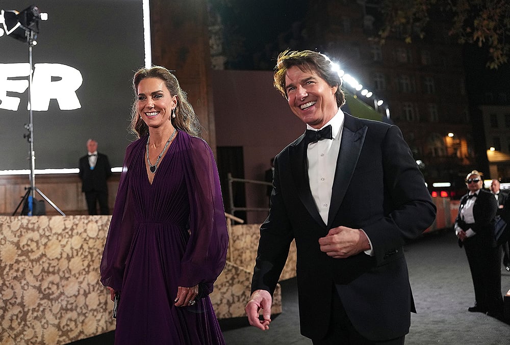 Britains Kate, Princess of Wales, left, and Tom Cruise 